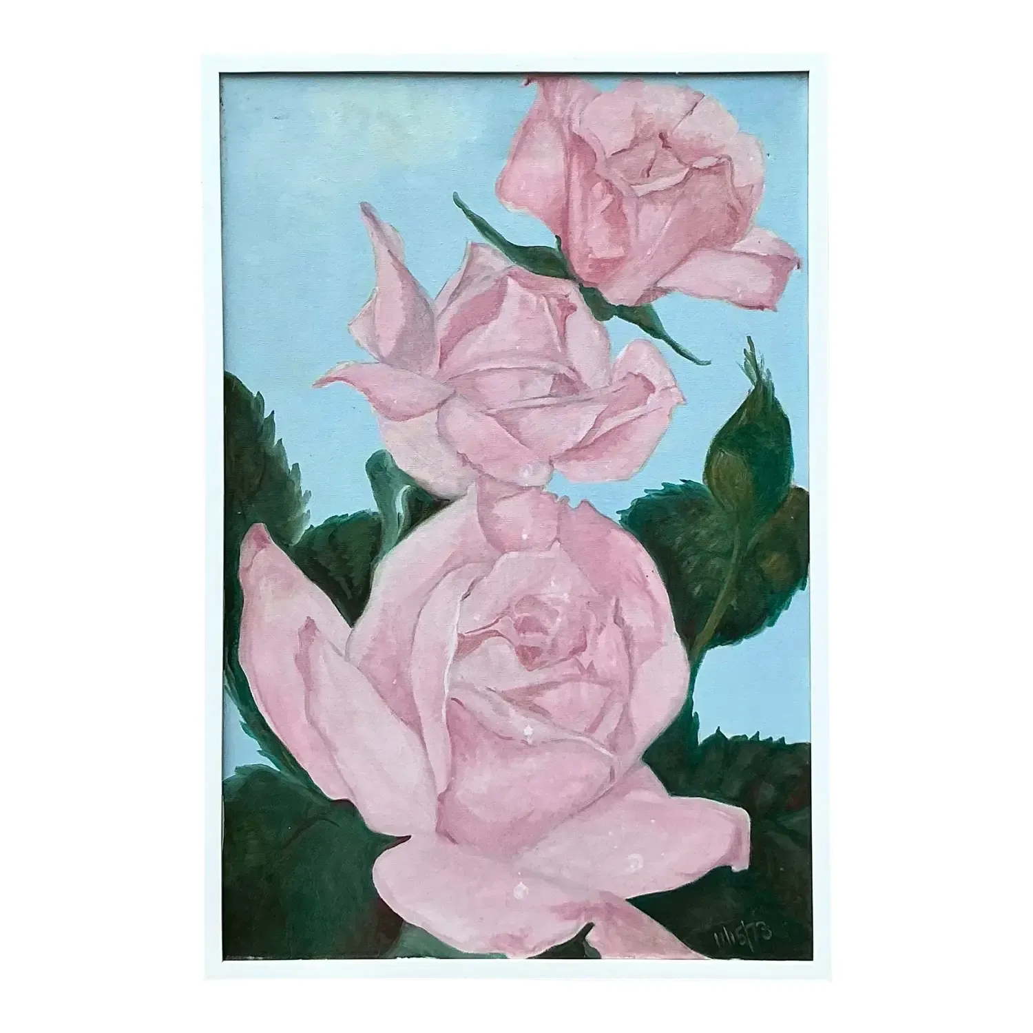 Vintage Boho Floral Original Oil Painting on Canvas — additional photo 1