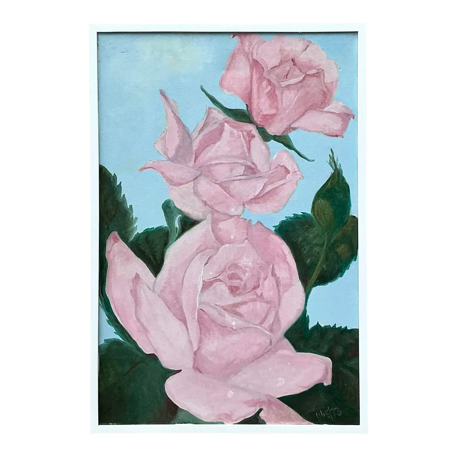 Vintage Boho Floral Original Oil Painting on Canvas — additional photo 2