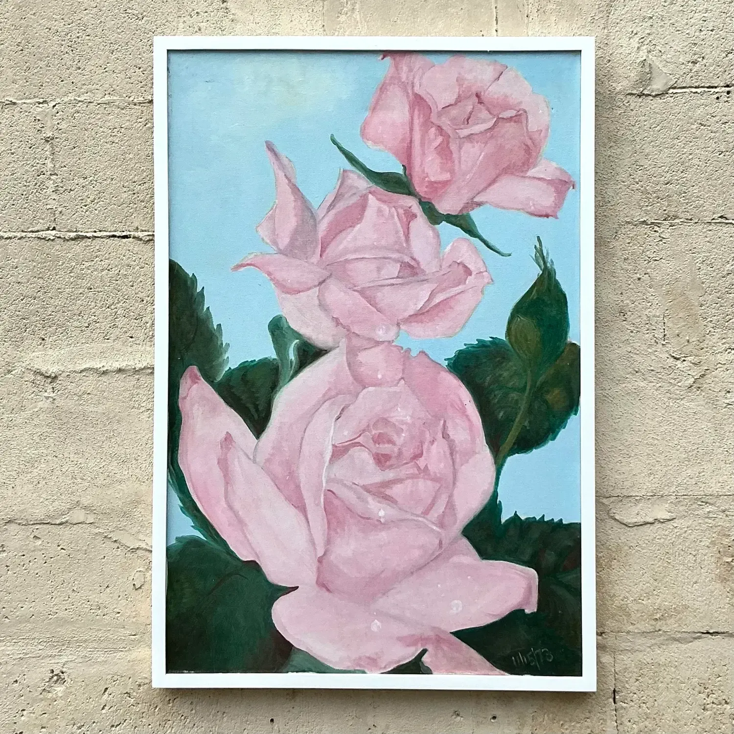 Vintage Boho Floral Original Oil Painting on Canvas — additional photo 5