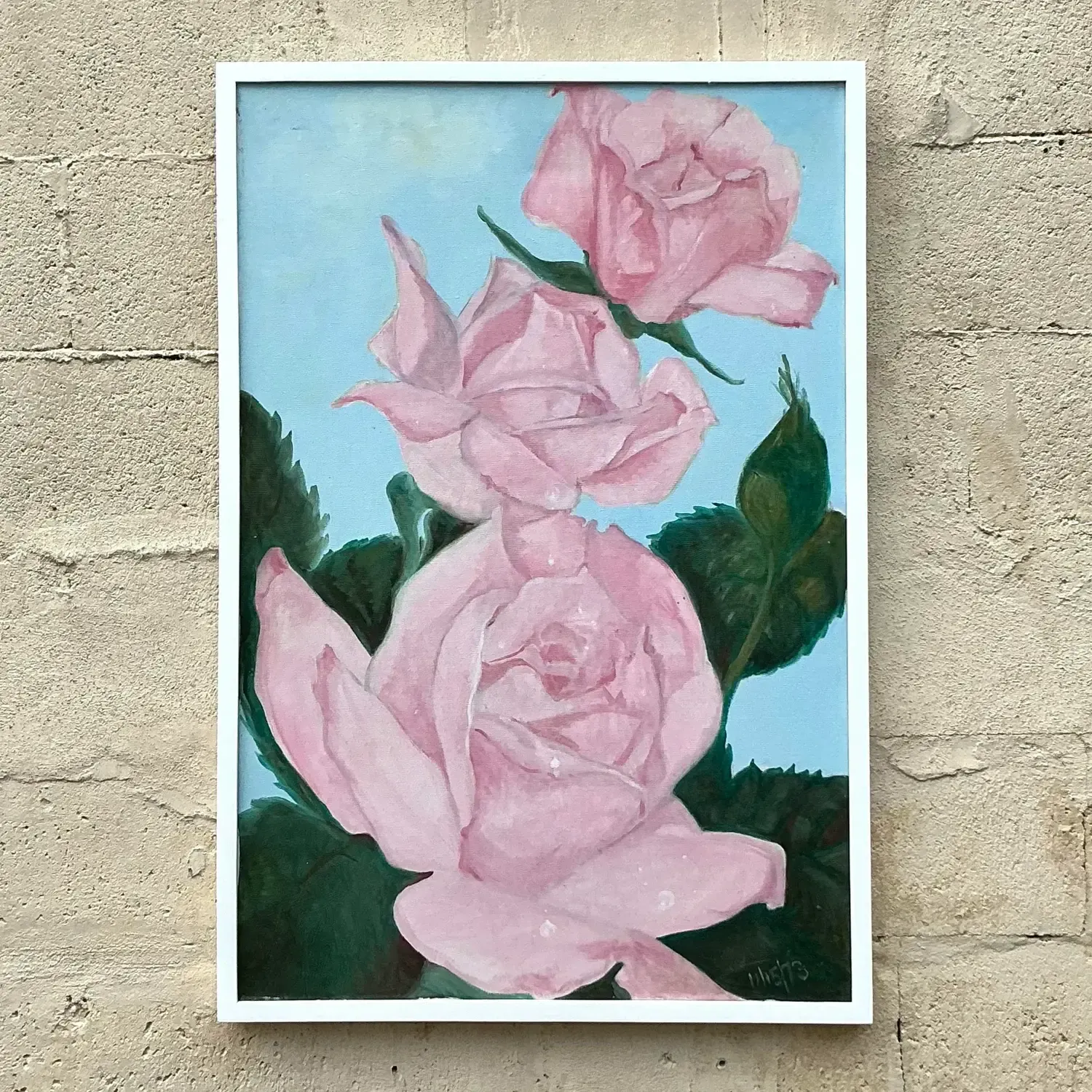 Vintage Boho Floral Original Oil Painting on Canvas — additional photo 6