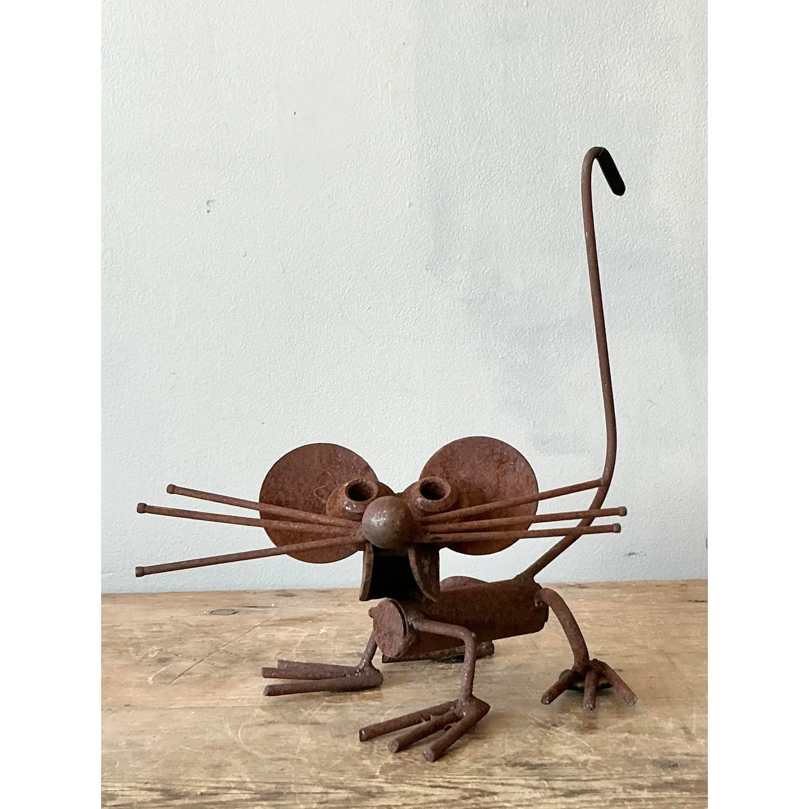Vintage Boho Found Object Metal Mouse — additional photo 1