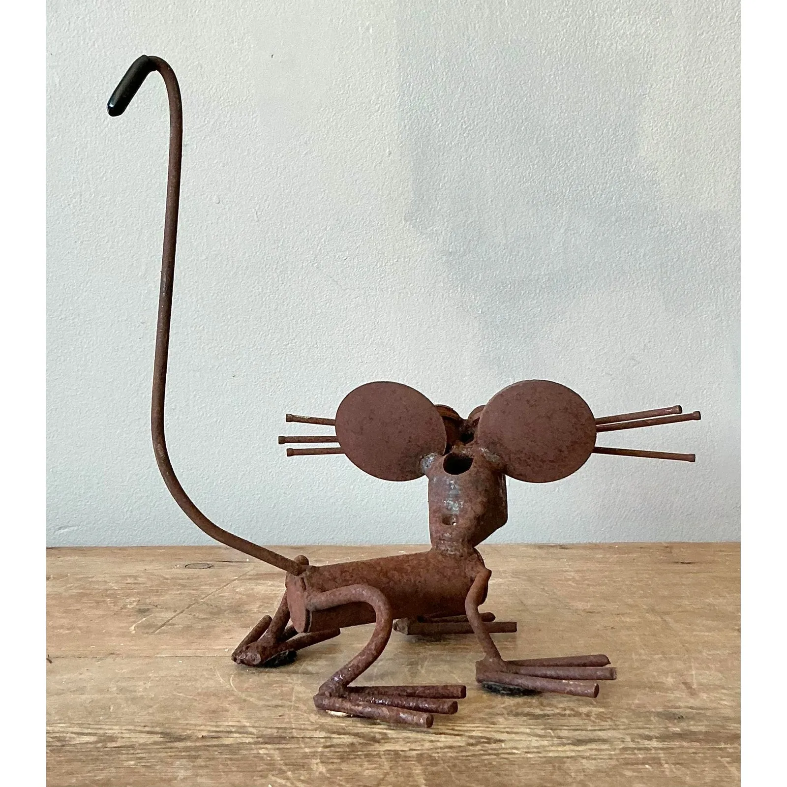 Vintage Boho Found Object Metal Mouse — additional photo 2