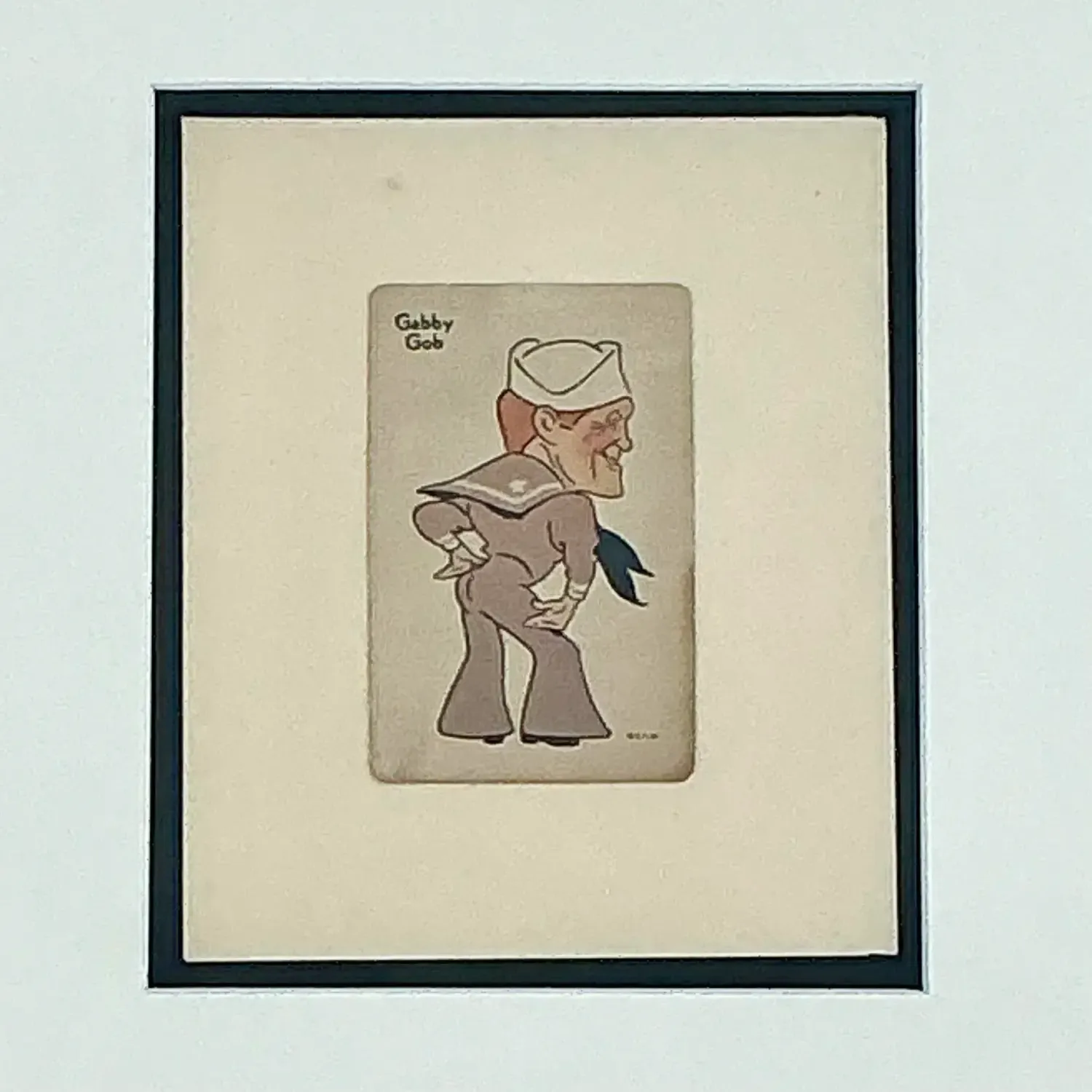 Vintage Boho Framed 1938 Old Maid Playing Card — additional photo 1