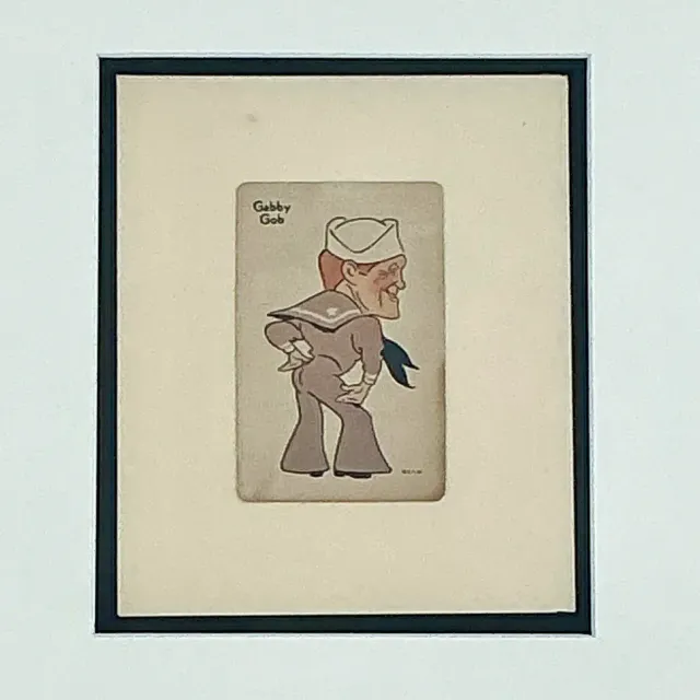 Vintage Boho Framed 1938 Old Maid Playing Card — additional photo 1