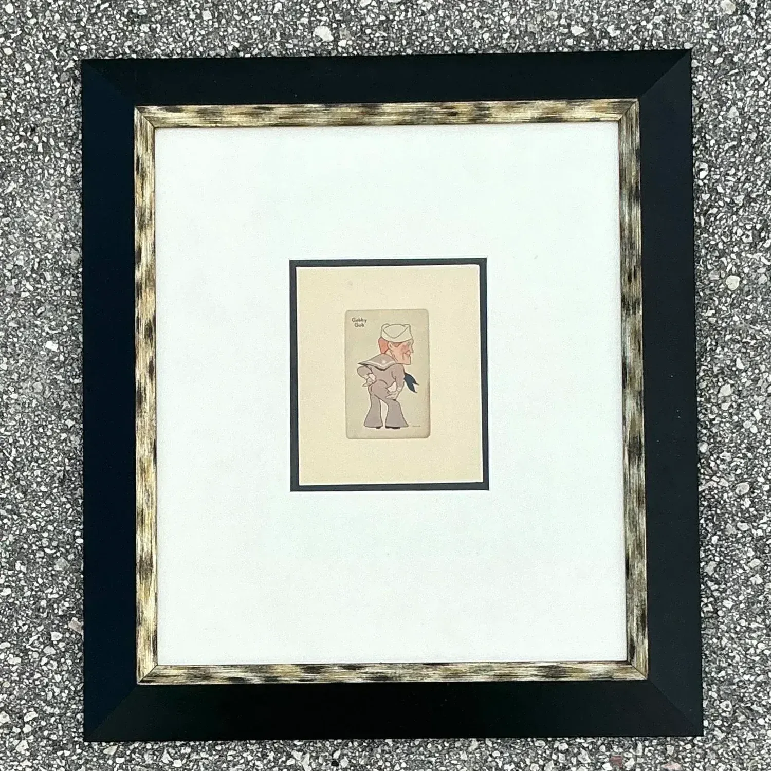 Vintage Boho Framed 1938 Old Maid Playing Card — additional photo 3