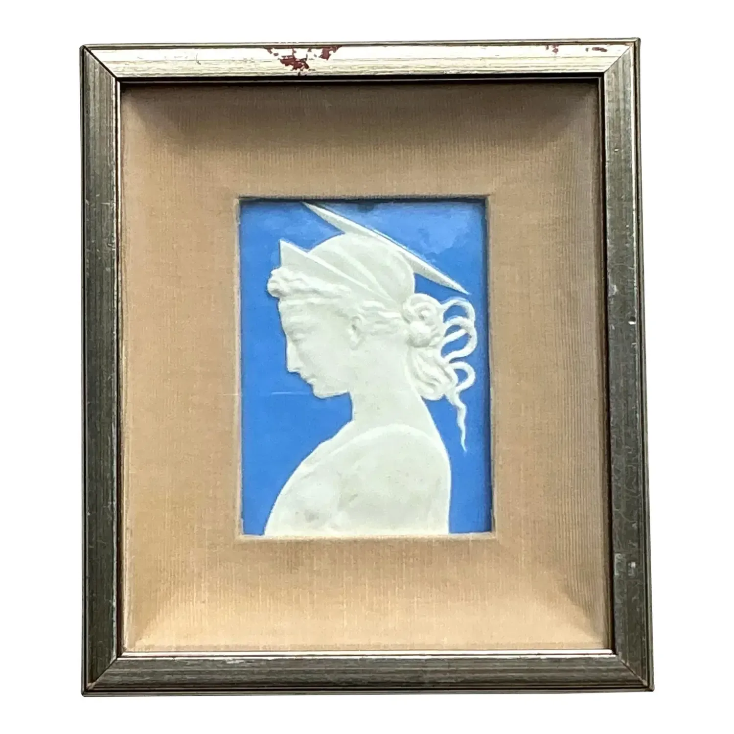 Vintage Boho Framed Ceramic Profile Relief — additional photo 1