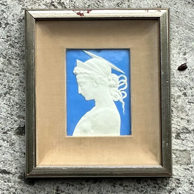 Vintage Boho Framed Ceramic Profile Relief — additional photo 3