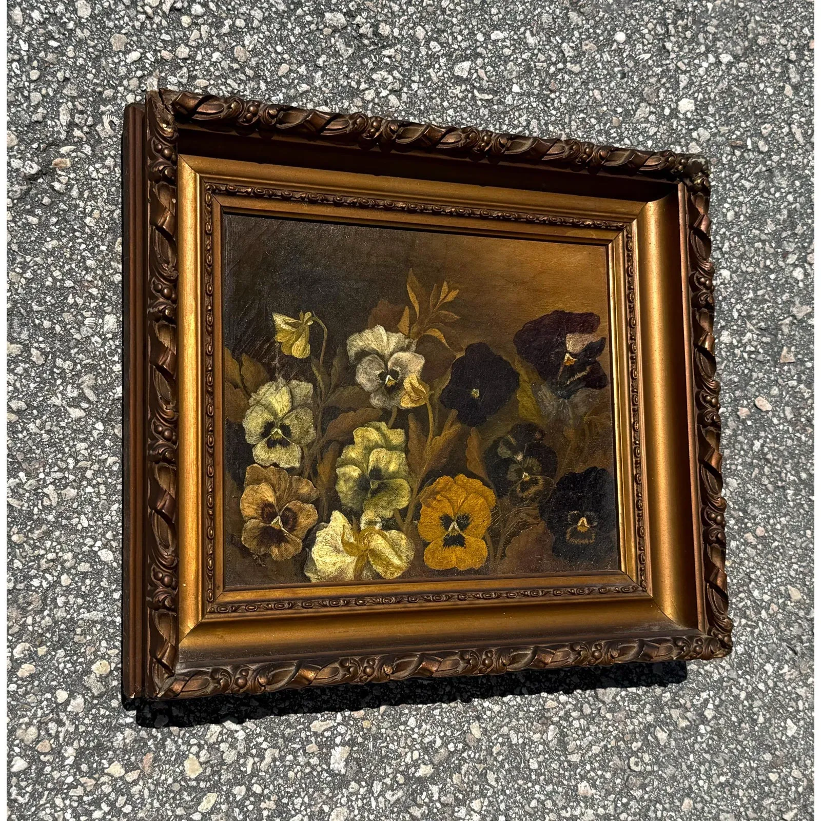 Vintage Boho Framed Still Life Oil on Canvas — additional photo 2
