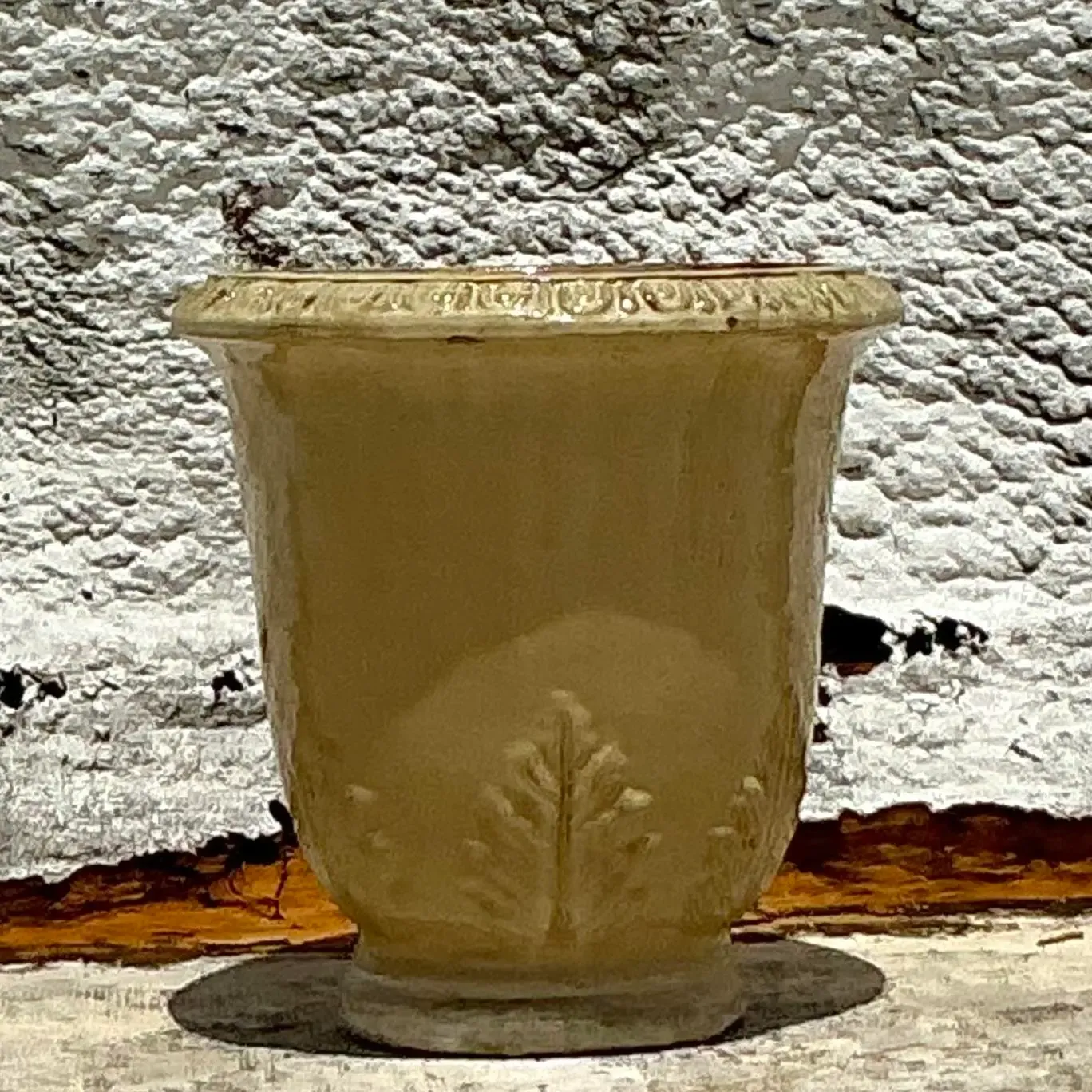 Vintage Boho French Glazed Ceramic Planter — additional photo 2