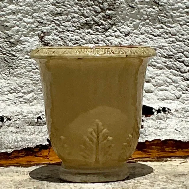 Vintage Boho French Glazed Ceramic Planter — additional photo 2