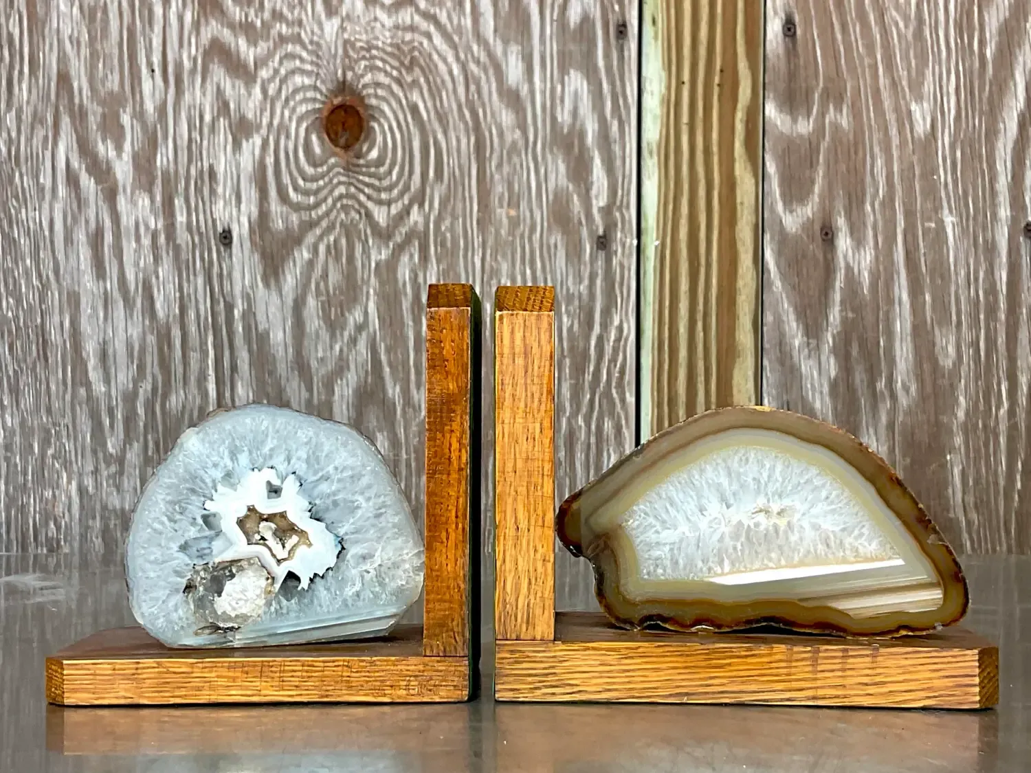 Vintage Boho Geode Bookends - Set of 2 — additional photo 2