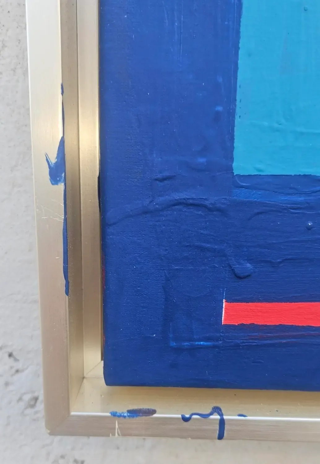 Vintage Boho Geometric Abstract Oil on Canvas — additional photo 2