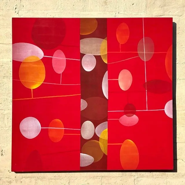 Vintage Boho Geometric Abstract Oil Painting on Canvas — additional photo 8
