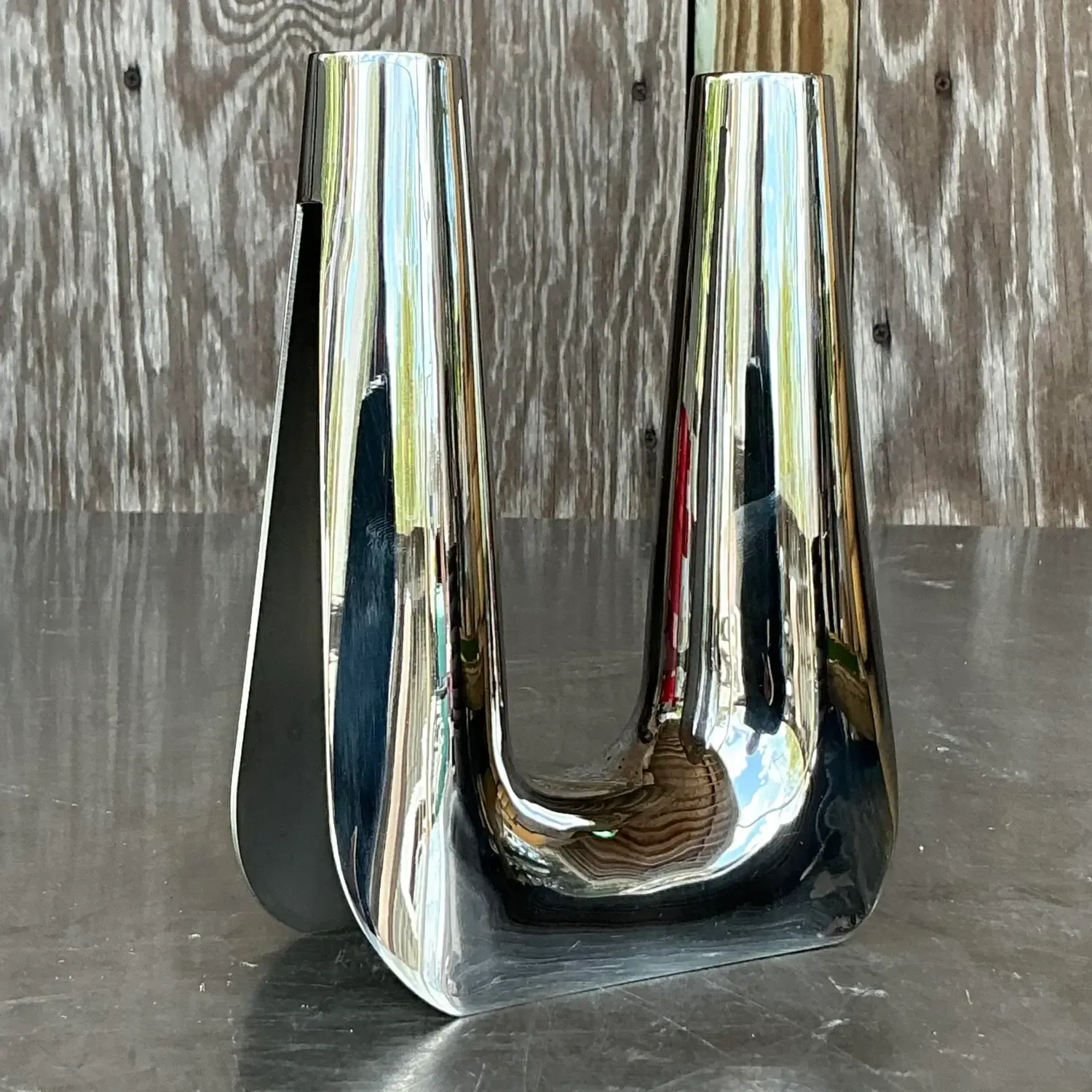 Vintage Boho George Jensen Stainless Steel Candlestick — additional photo 2