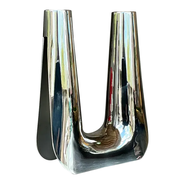 Vintage Boho George Jensen Stainless Steel Candlestick — additional photo 3