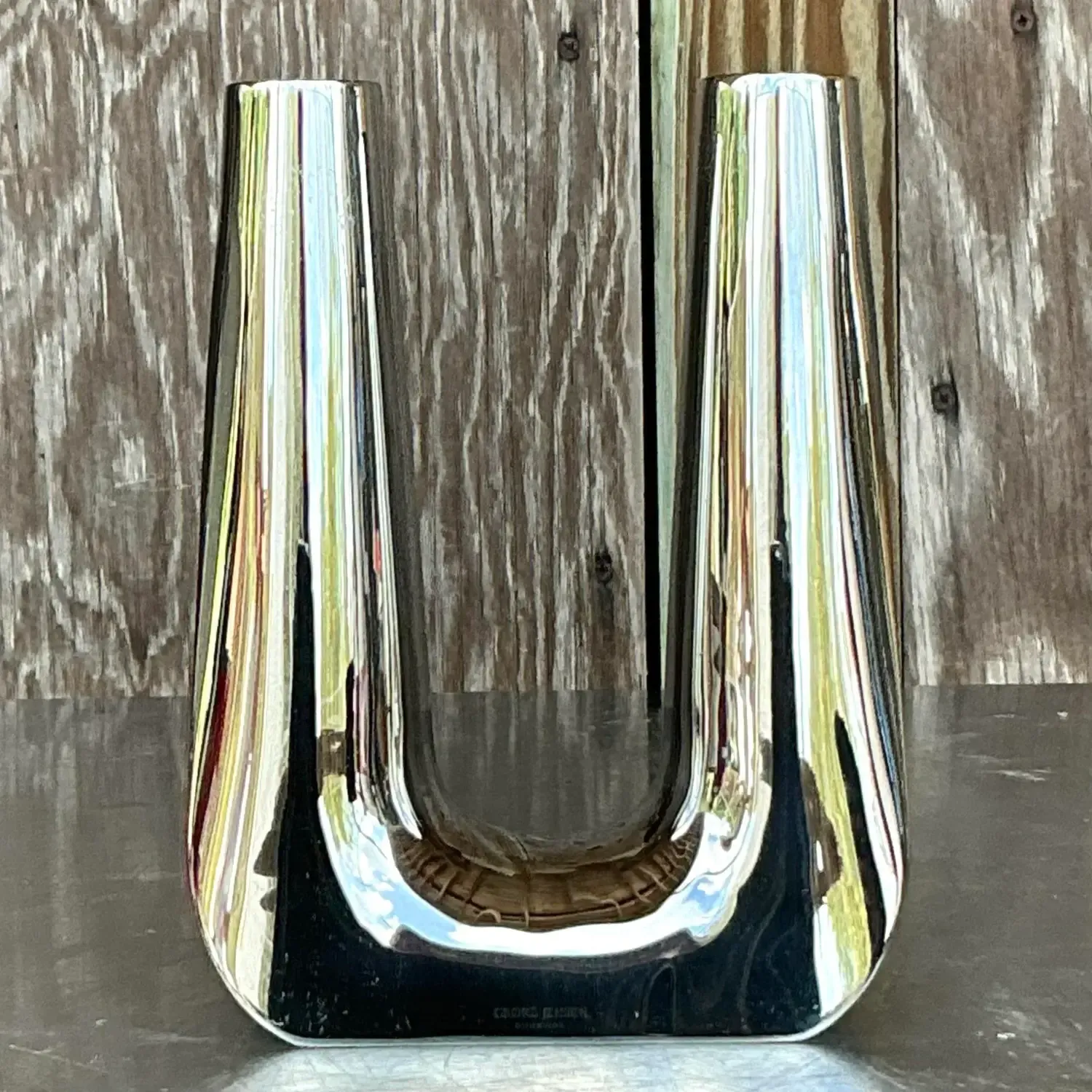Vintage Boho George Jensen Stainless Steel Candlestick — additional photo 4