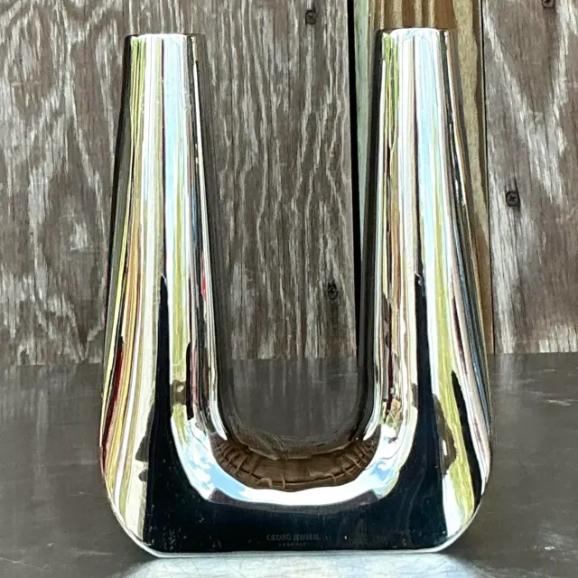 Vintage Boho George Jensen Stainless Steel Candlestick — additional photo 6
