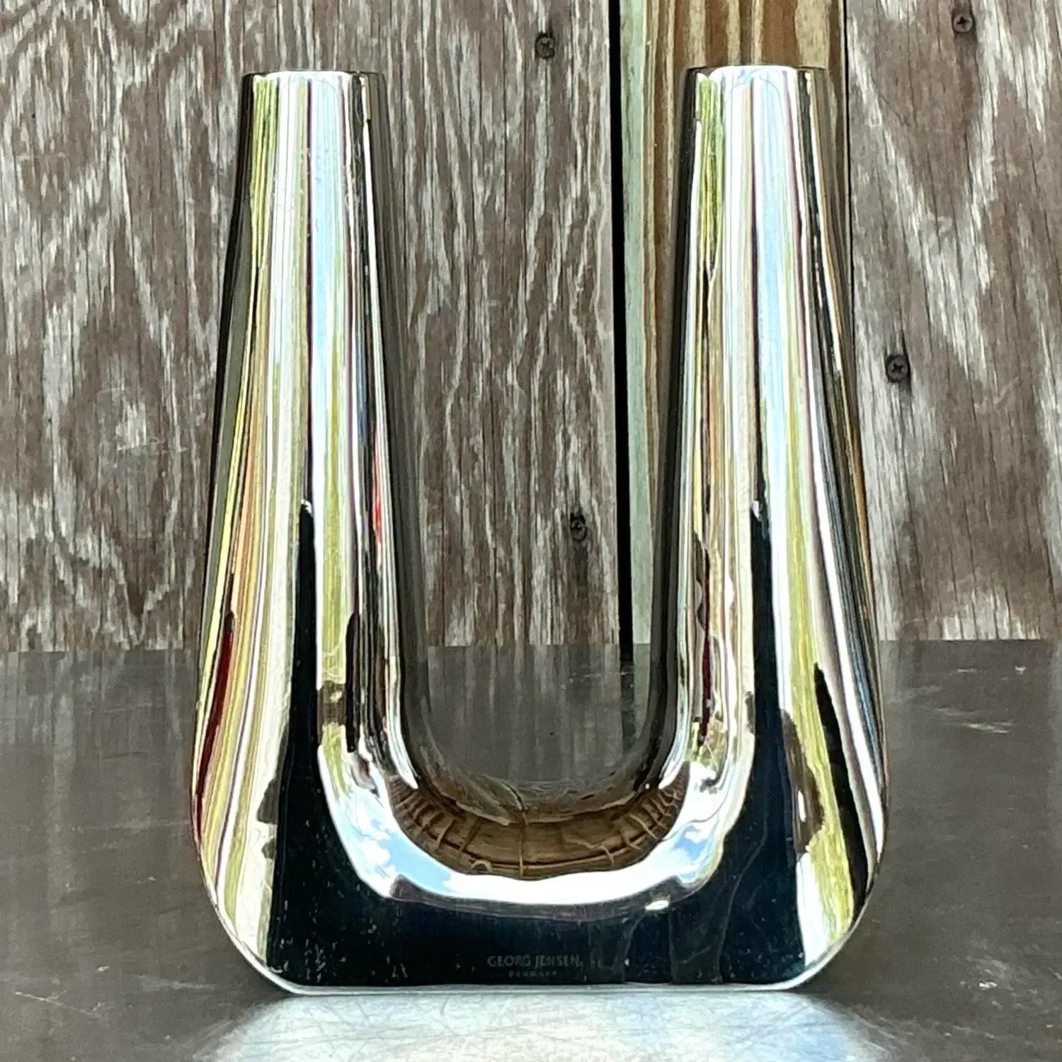 Vintage Boho George Jensen Stainless Steel Candlestick — additional photo 7