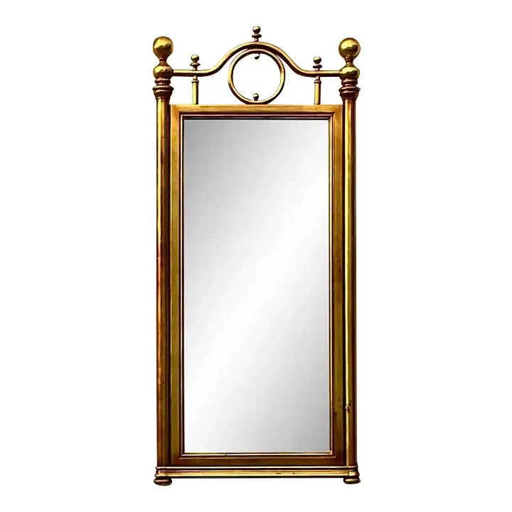 Vintage Boho Gilt Cannonball Mirror — additional photo 1