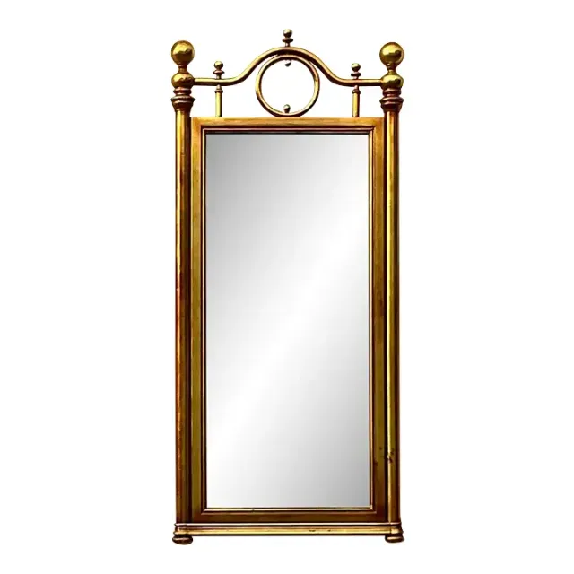 Vintage Boho Gilt Cannonball Mirror — additional photo 1