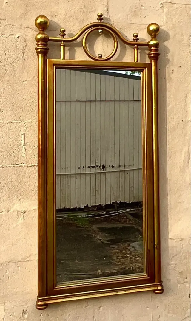 Vintage Boho Gilt Cannonball Mirror — additional photo 2