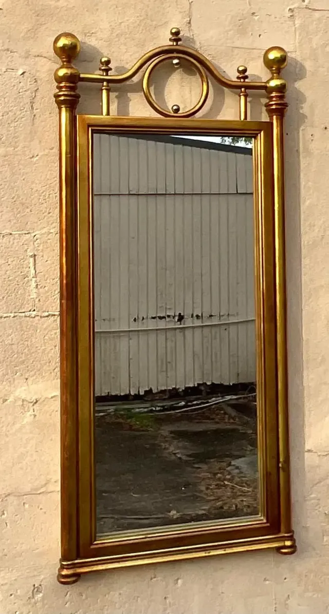 Vintage Boho Gilt Cannonball Mirror — additional photo 3