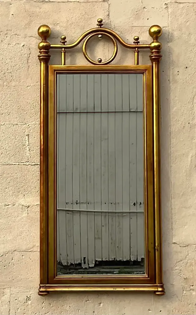 Vintage Boho Gilt Cannonball Mirror — additional photo 4