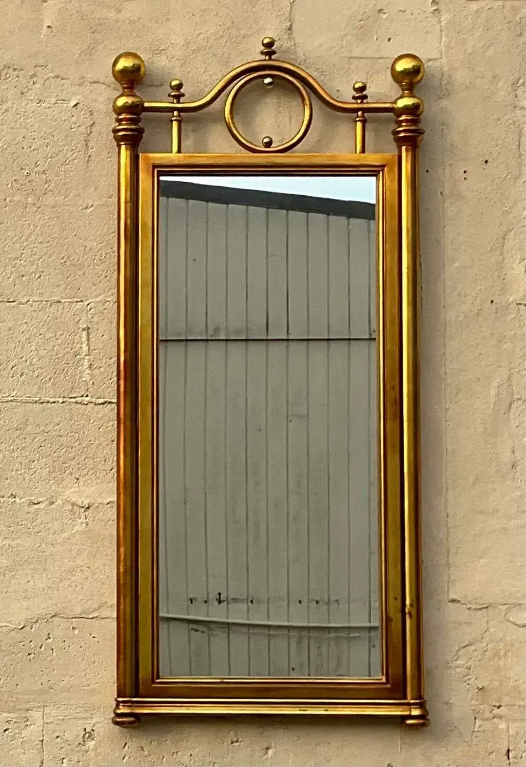 Vintage Boho Gilt Cannonball Mirror — additional photo 6