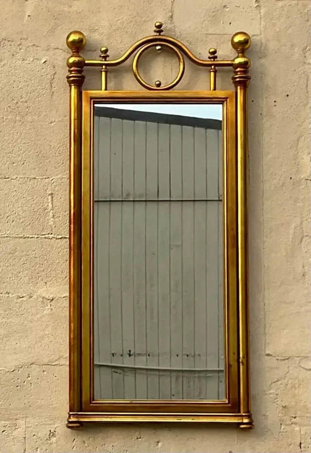 Vintage Boho Gilt Cannonball Mirror — additional photo 6
