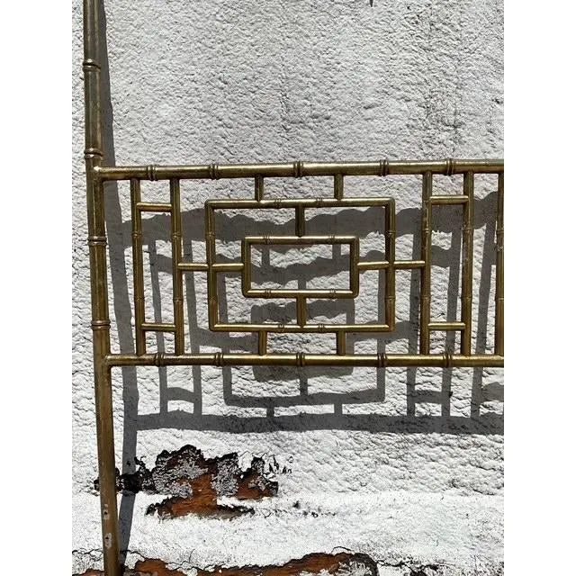 Vintage Boho Gilt Metal King Headboard — additional photo 1