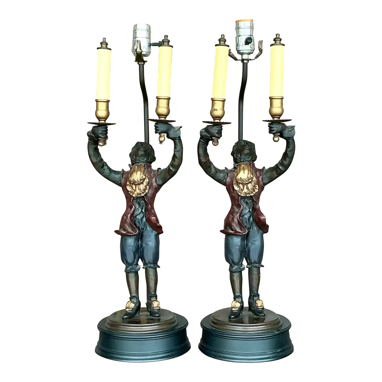 Vintage Boho Gilt Tipped Monkey Lamps - a Pair — additional photo 1
