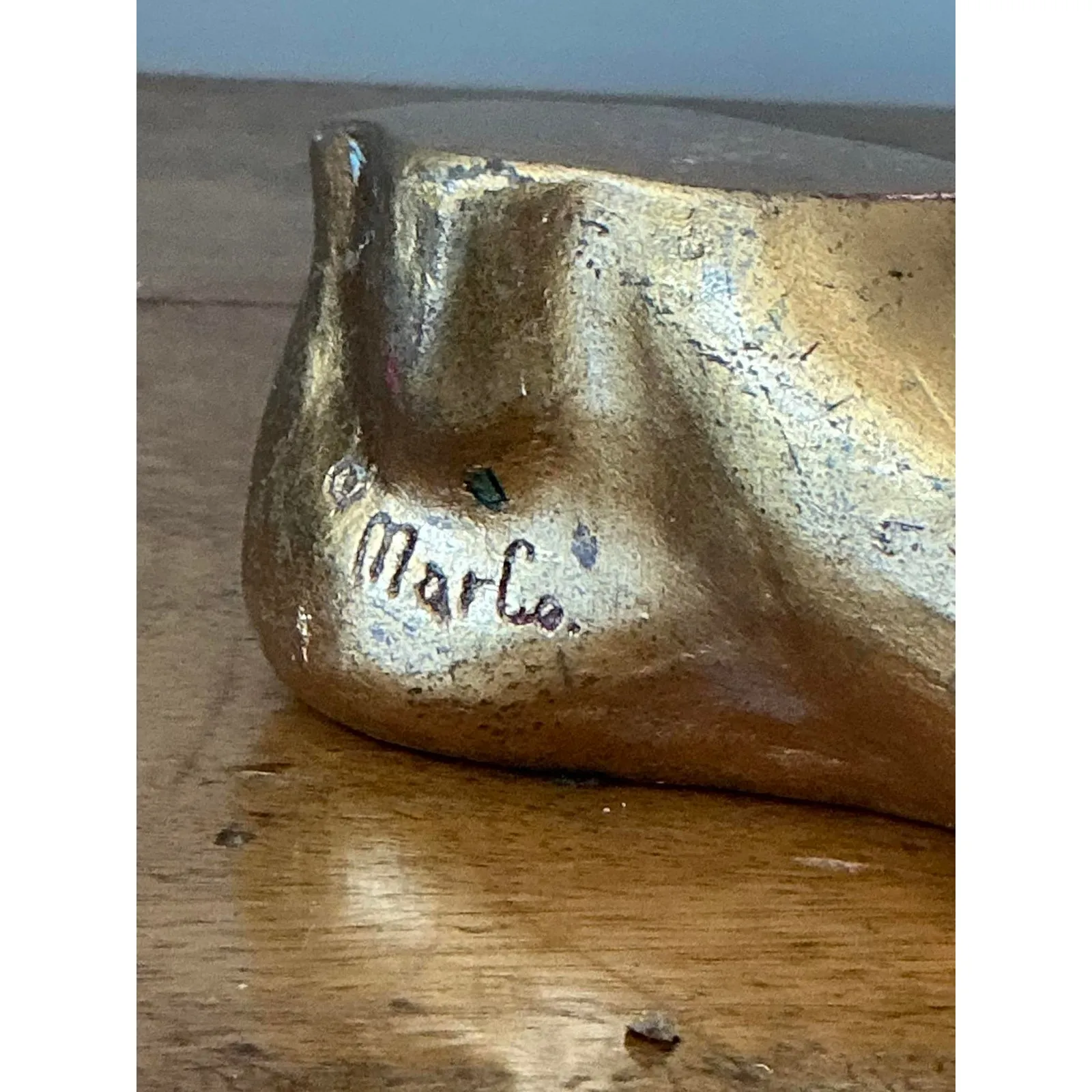 Vintage Boho Gilt Tipped Plaster Feet - Set of 2 — additional photo 7