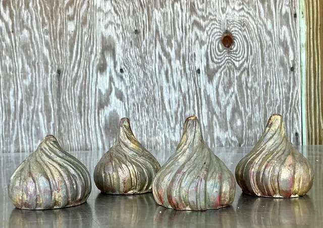 Vintage Boho Gilt Tipped Wood Spires - Set Of 4 — additional photo 2