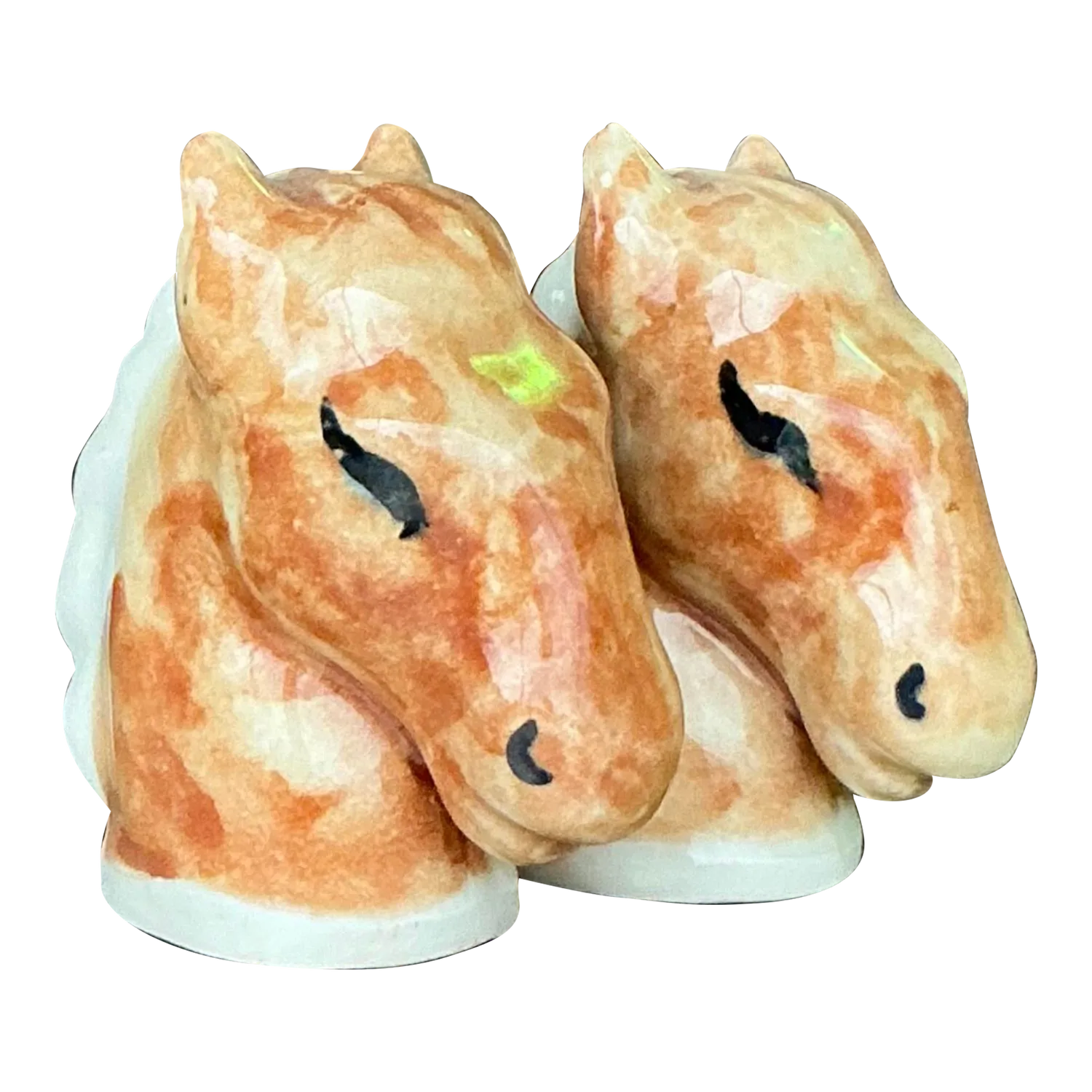 Vintage Boho Glazed Ceramic Horse Salt and Pepper Shakers - a Pair — additional photo 8