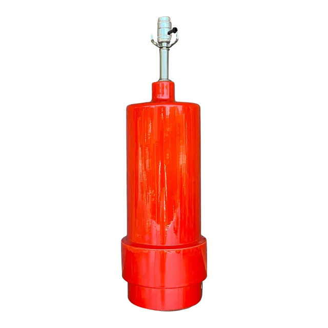 Vintage Boho Glazed Ceramic Lamp - Ceramic, 7.75W x 24.75H — additional photo 2