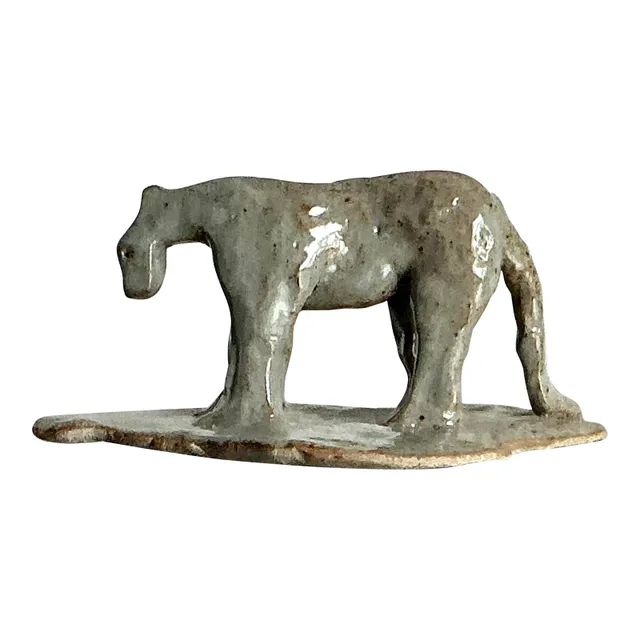 Vintage Boho Glazed Ceramic Tiger — additional photo 3