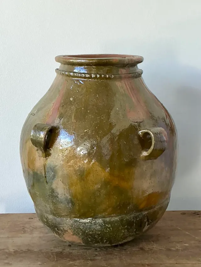 Vintage Boho Glazed Ceramic Urn — additional photo 6