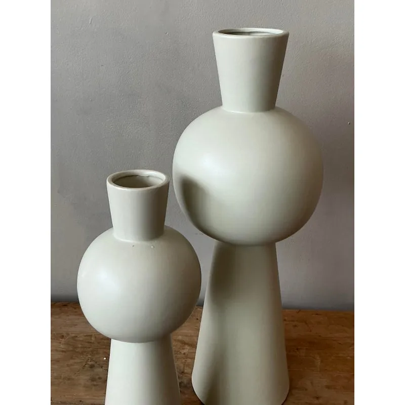 Vintage Boho Glazed Ceramic Vase - Set of 2 — additional photo 3