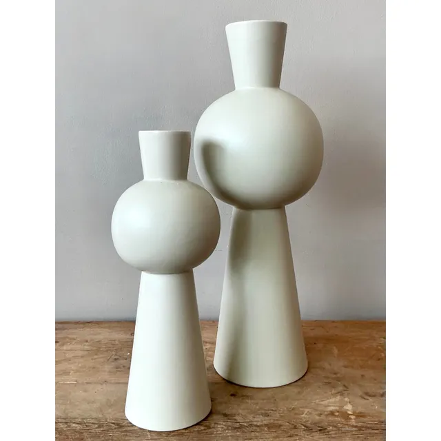Vintage Boho Glazed Ceramic Vase - Set of 2 — additional photo 5