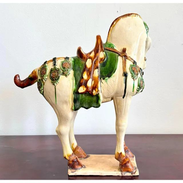 Vintage Boho Glazed Cermic Horse Statue — additional photo 2