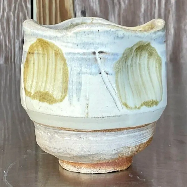 Vintage Boho Glazed Studio Pottery Vase — additional photo 6