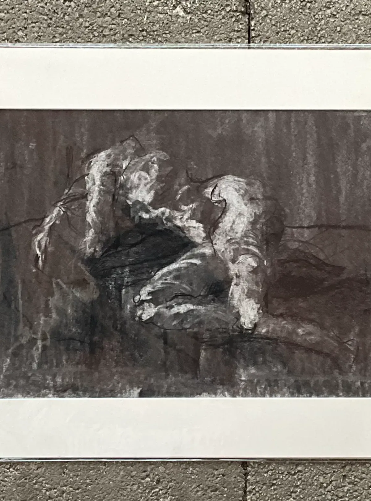 Vintage Boho Graphite Nude Sketch - Detail view