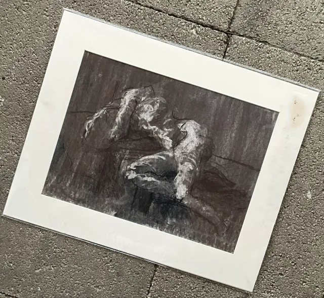 Vintage Boho Graphite Nude Sketch — additional photo 3
