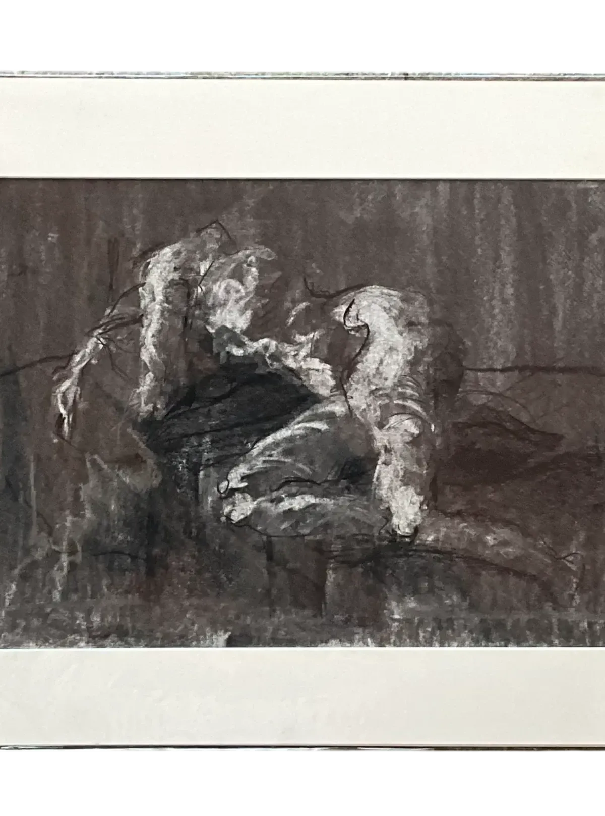 Vintage Boho Graphite Nude Sketch - Top view