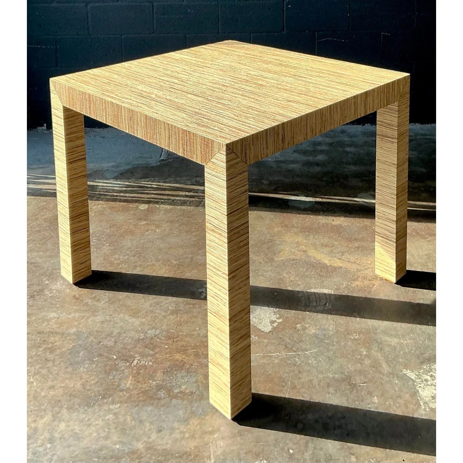 Vintage Boho Grasscloth Game Table - Wood, 36W x 30.5H — additional photo 1