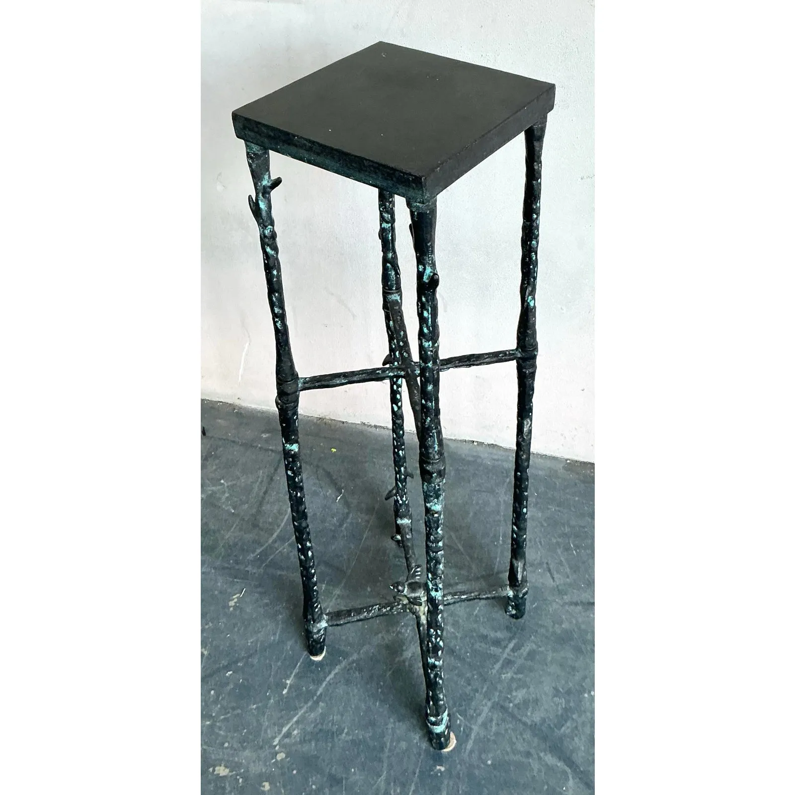 Vintage Boho Hammered Pedestal After Giacometti — additional photo 1
