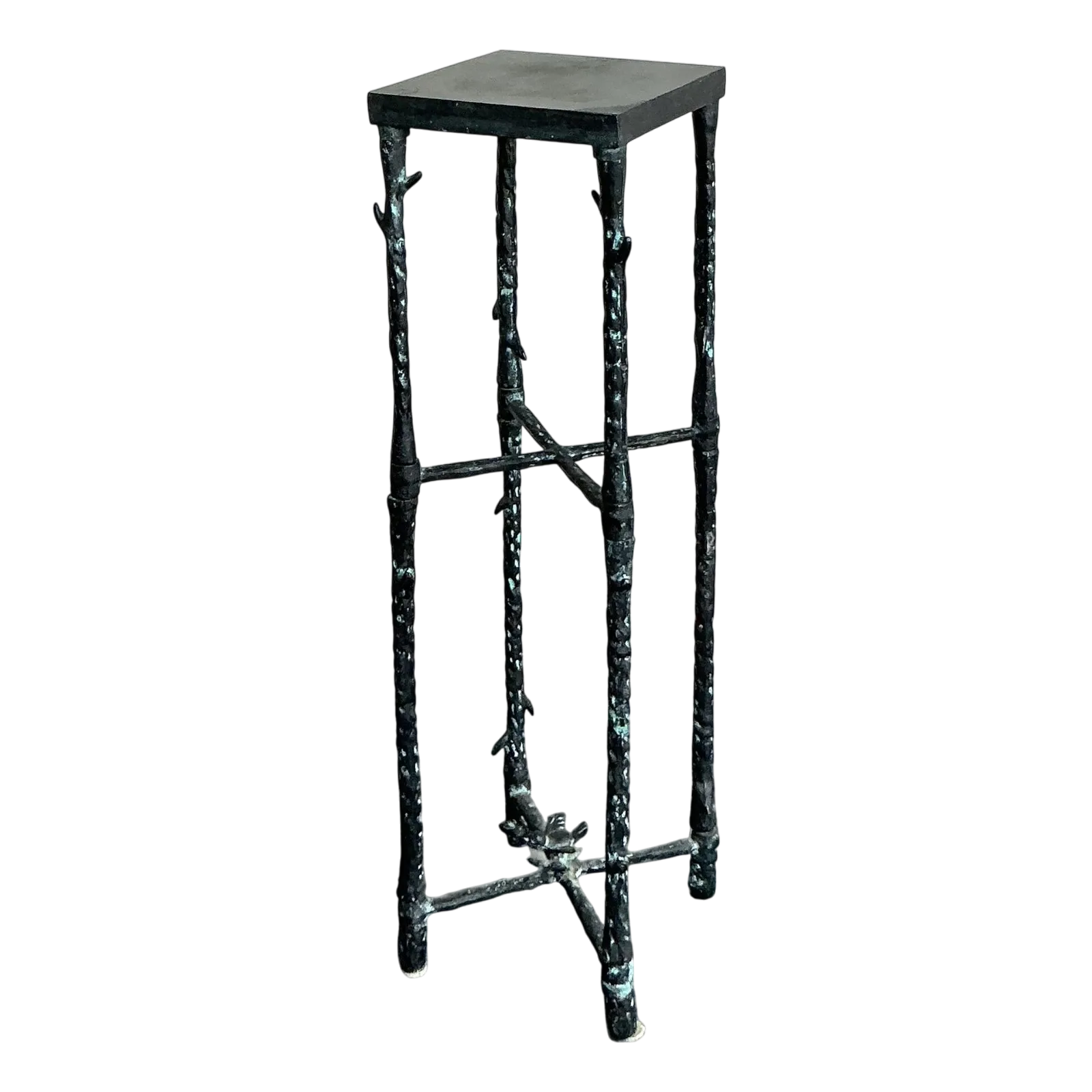 Vintage Boho Hammered Pedestal After Giacometti — additional photo 2