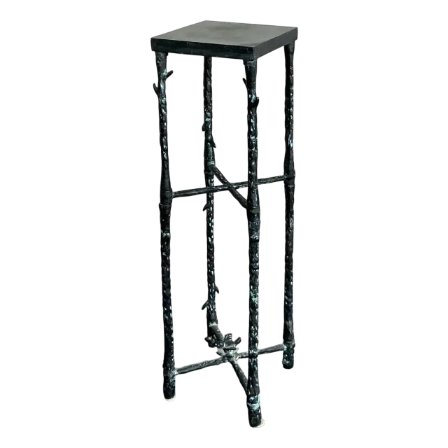 Vintage Boho Hammered Pedestal After Giacometti — additional photo 2