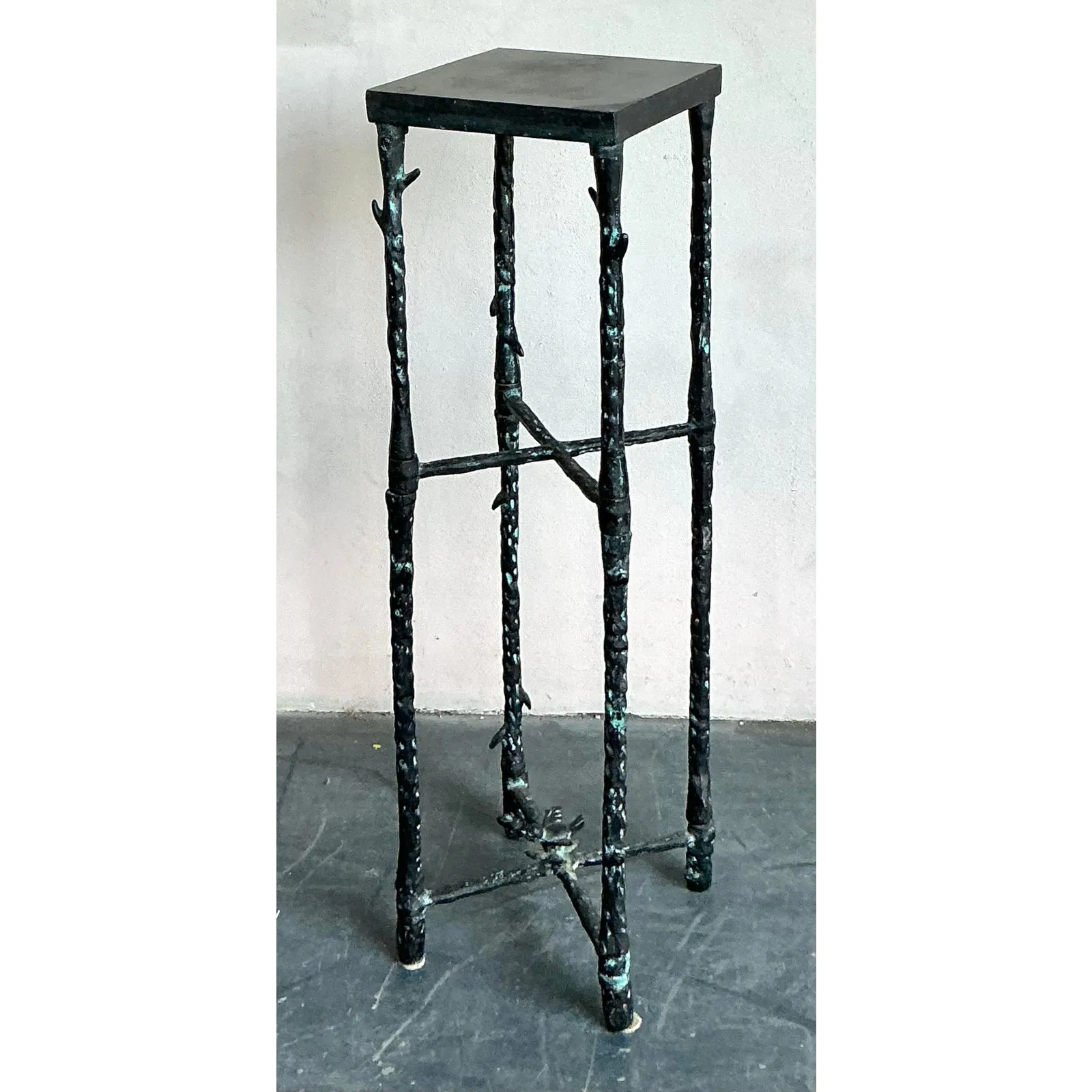 Vintage Boho Hammered Pedestal After Giacometti — additional photo 3