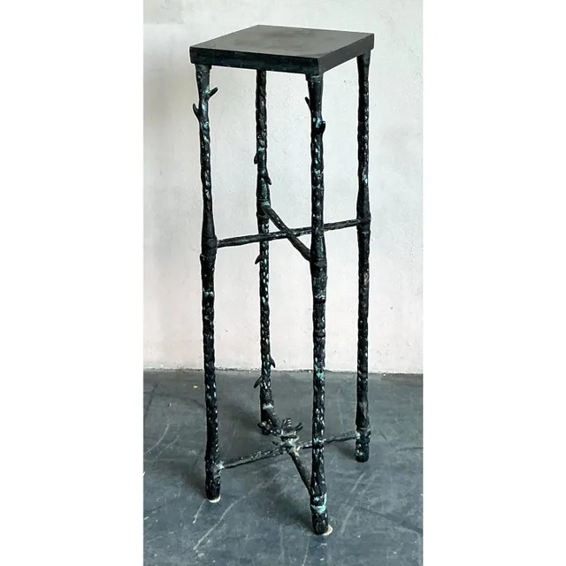 Vintage Boho Hammered Pedestal After Giacometti — additional photo 3